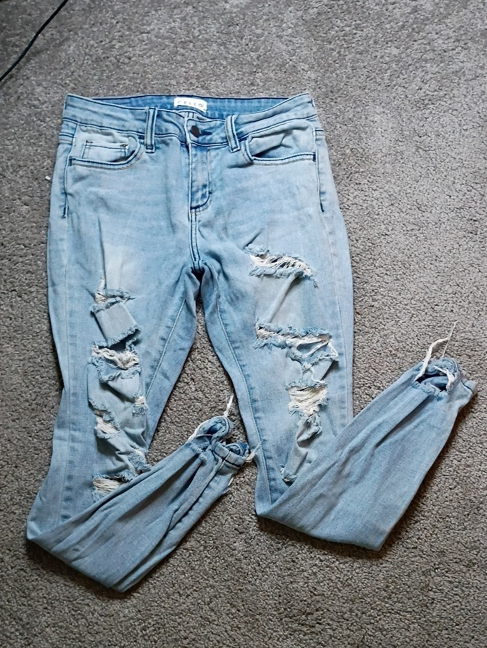 Cello Light Blue Distressed Skinny Jeans 99% Cotton Size 5